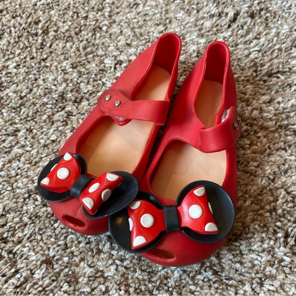 Disney Other - Girls Minnie Mouse Mary Jane Sandals Red Size 10